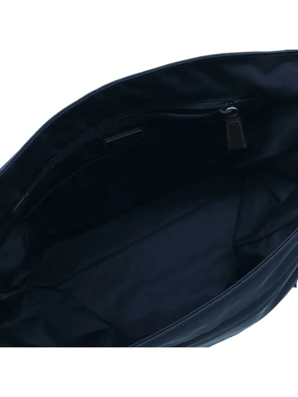 Prada Re-Nylon Suede Shoulder Bag Navy Brown